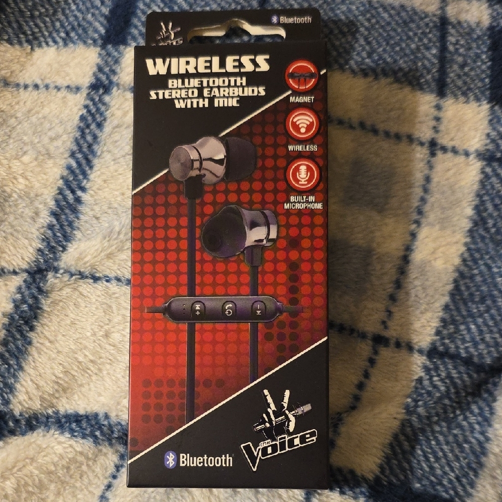 Wireless Bluetooth Stereo Earbuds with Mic - Black